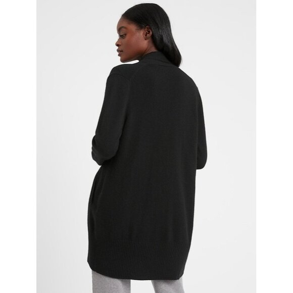 NWT Banana Republic Cashmere Long Cardigan Sweater in Black XS - Picture 3 of 7